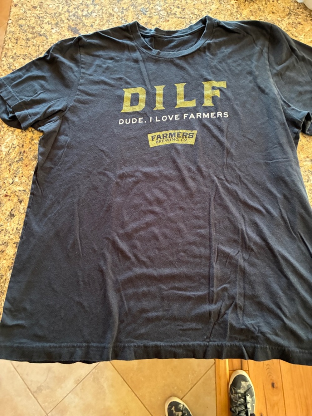 Men's Navy Graphic Tee - Farmers Brewing 'DILF' Logo